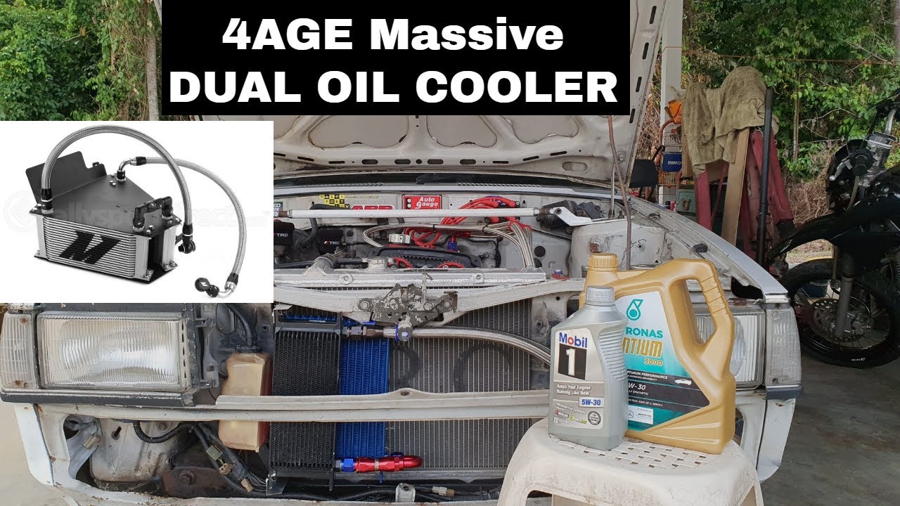 Toyota KE70 4AGE Oil Cooler Install.  [ENGLISH SUBTITLE]