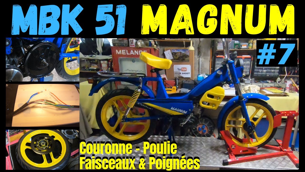 MBK 51 MAGNUM de 1987 : Montage des Poulie, Poignées, faisceaux et Couronne. A quand la fin ? Ep. 07