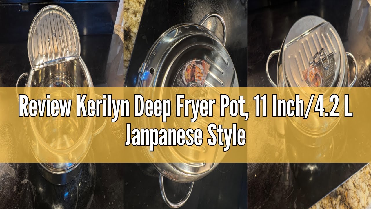 Review Kerilyn Deep Fryer Pot, 11 Inch/4.2 L Janpanese Style Tempura Frying Pot with Lid, 304 Stainl