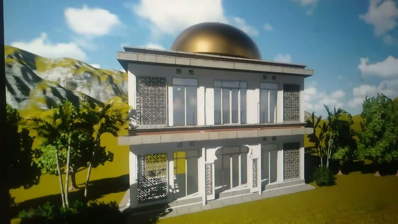 3d My Summer Mosque building near house