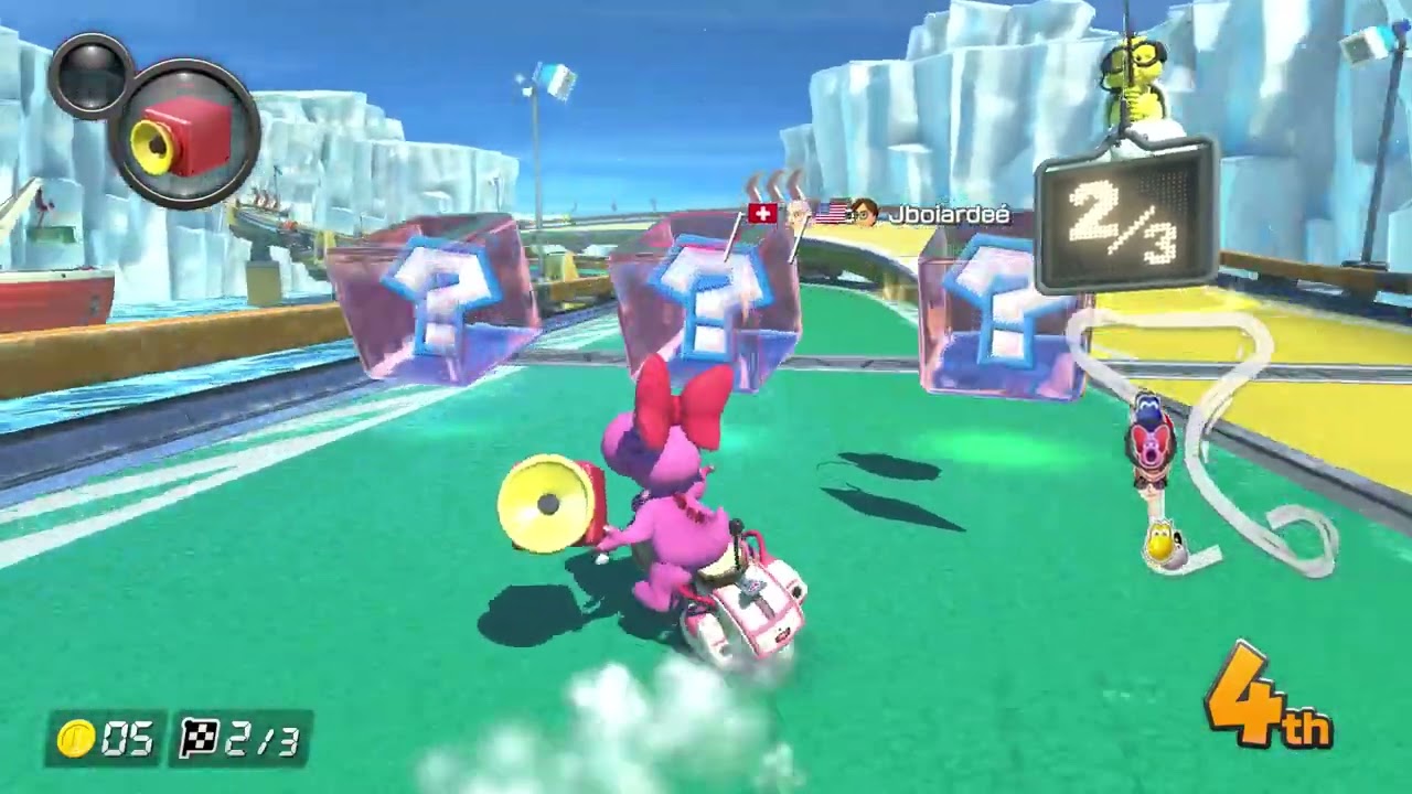 Online Race on Ice Ice Outpost (4) - Mario Kart 8 Deluxe Gameplay