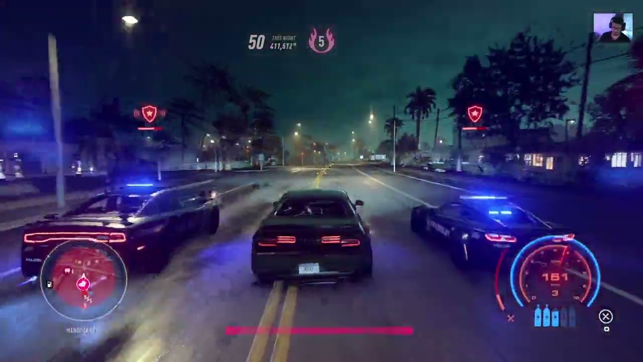 Dodge Challenger insane Police Chase at night