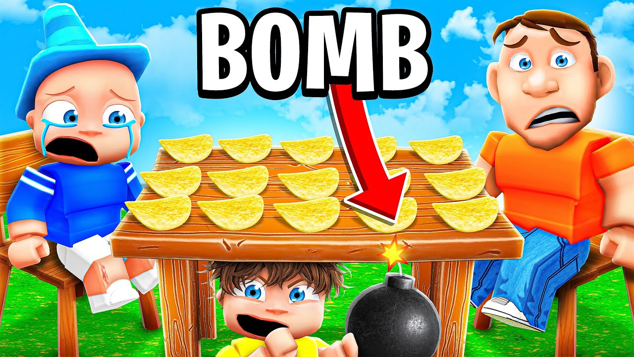 Cheating in ROBLOX BOMB CHIP to Prank My Family!