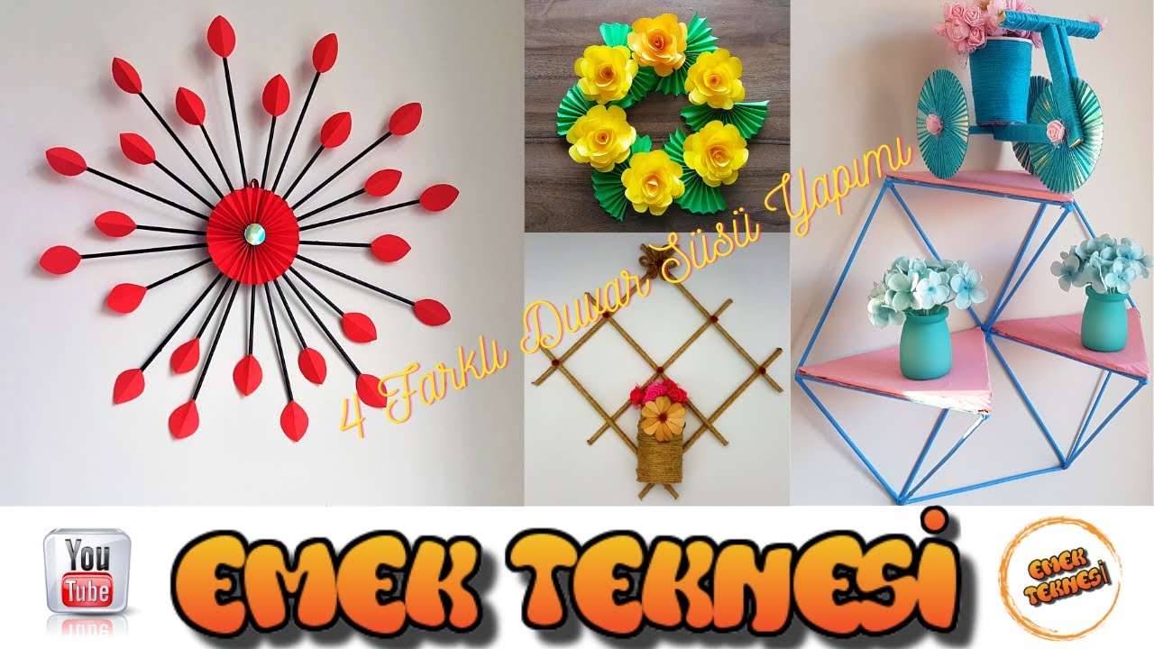 4 Farklı Duvar Süsü Yapımı I Ev dekorasyon fikirleri IDıy