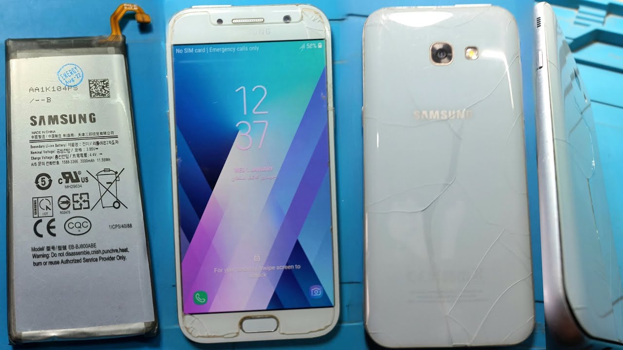 Samsung A5 2017 Battery problem/Battery swollen /Back Glass Broken Change Replace #method