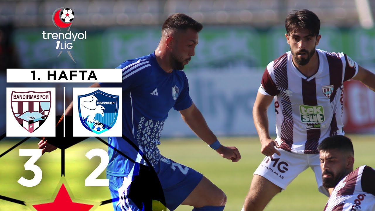 Teksüt Bandırmaspor (3-2) Erzurumspor FK - Highlights/Özet | Trendyol 1. Lig - 2024/25
