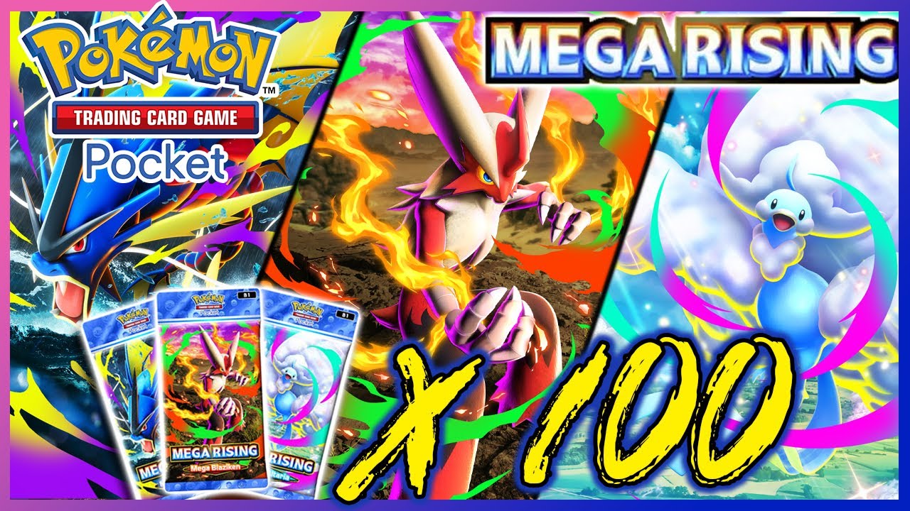 Pokemon TCG Pocket Mega Rising X100 наборов!