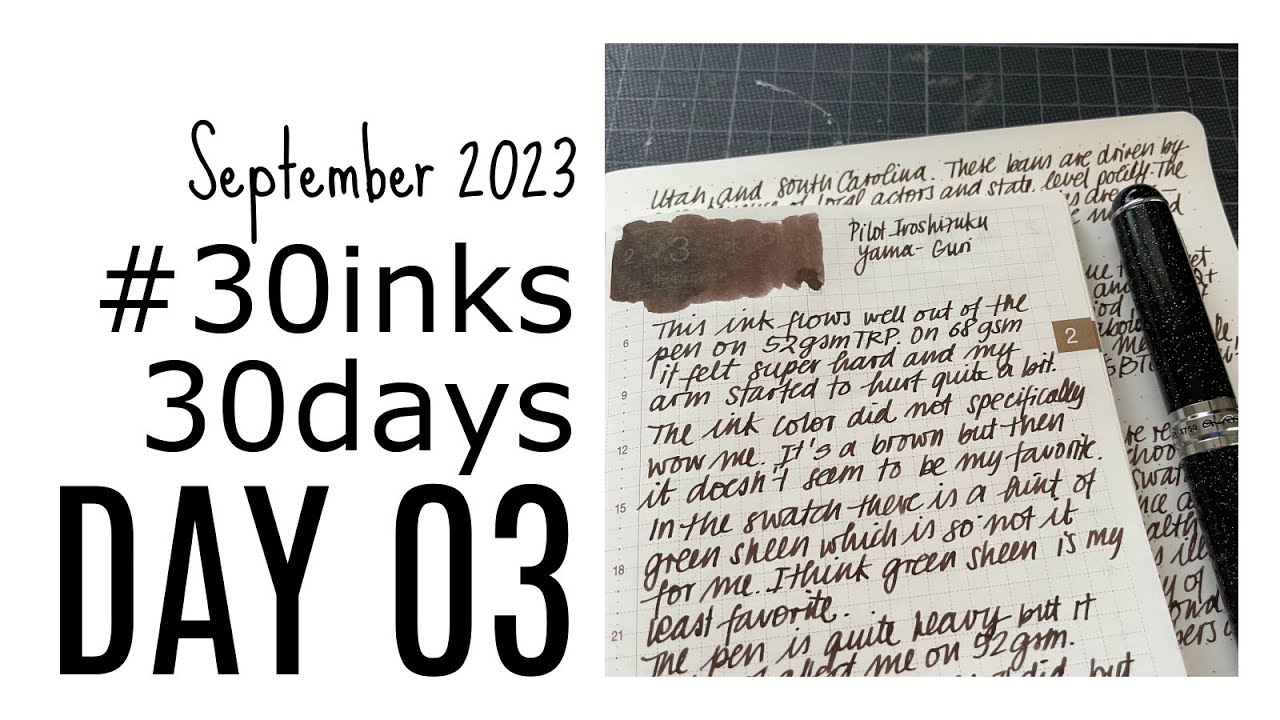 #30inks30days Pilot Iroshizuku Yama- Guri - I got a 0.6 mm stub nib!