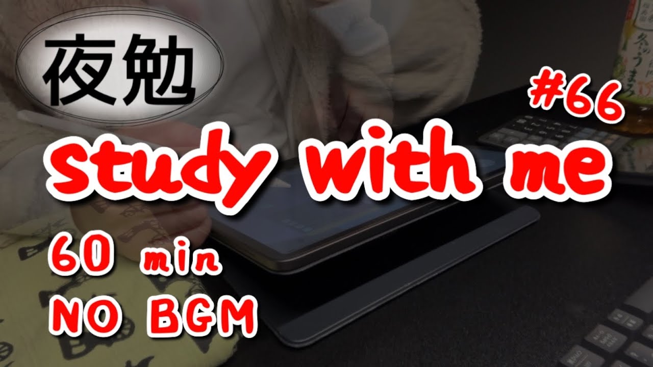【BGMなし】一緒に勉強しよう！　税理士試験 簿記論・財表｜夜60分集中｜StudyVlog｜社会人・iPad勉強 #66
