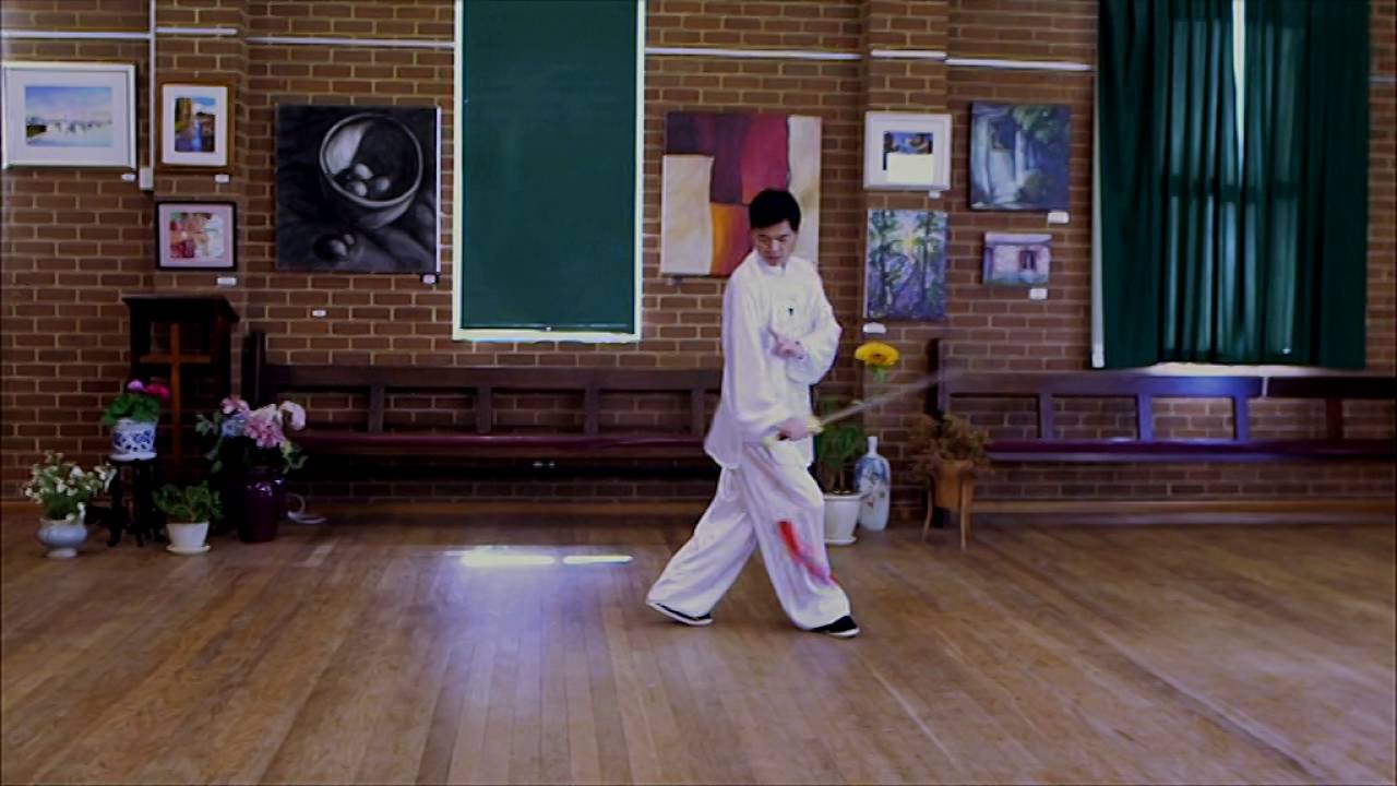Tai Chi Sword 42 Form  (Back View with Instructions)