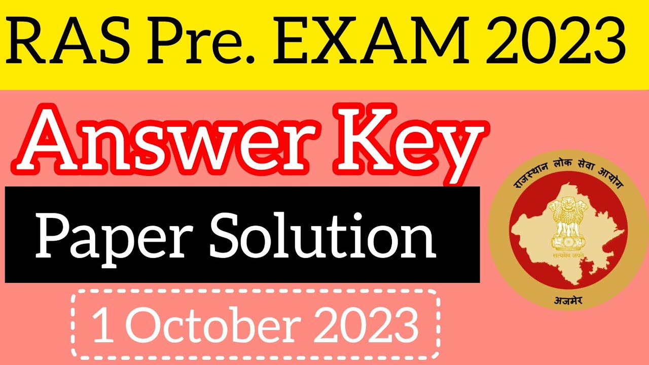 RAS EXAM 2023 Answer key | RAS answer key 2023 |#answerkey #ras #rasanwerkey #rpsc #ras2023 #current