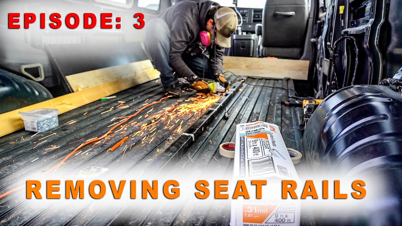 VAN CONVERSION Episode 3: Removing the Seat Rails in a Chevy Express Passenger Van
