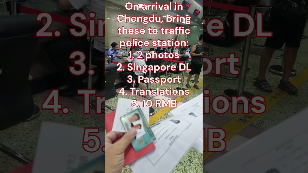 Temporary driving license for car rental and tour in China.
