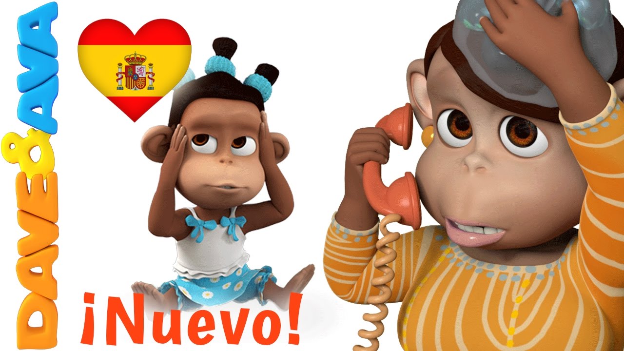 🐵 Сanciones Infantiles | Cinco Monitos Saltaban en la Cama | Canciones Infantiles de Dave y Ava 🐵