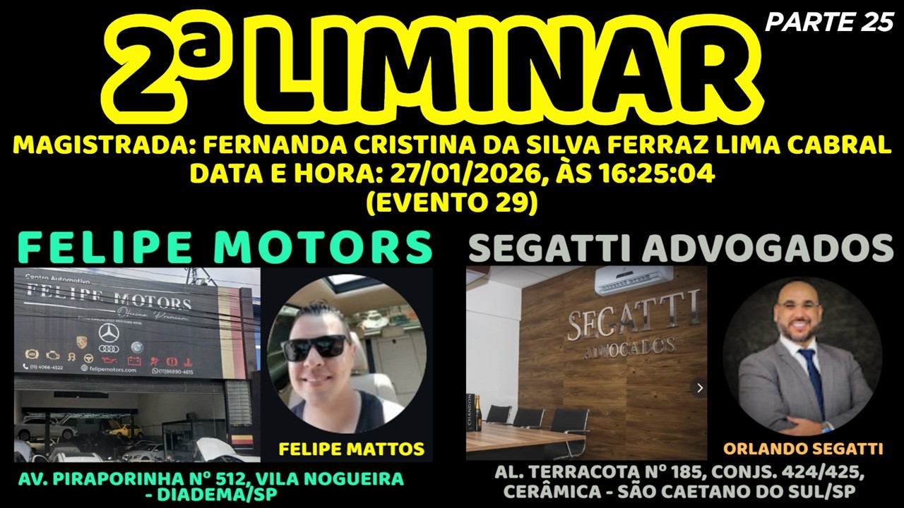2ª LIMINAR: MAGISTRADA FERNANDA CRISTINA DA SILVA FERRAZ LIMA CABRAL - PARTE 25
