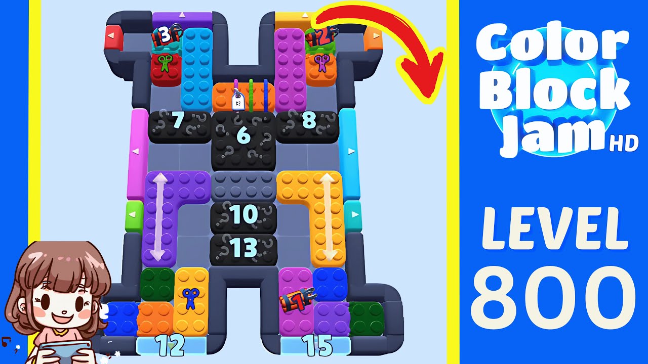 Color Block Jam Level 800 Solution Walkthrough