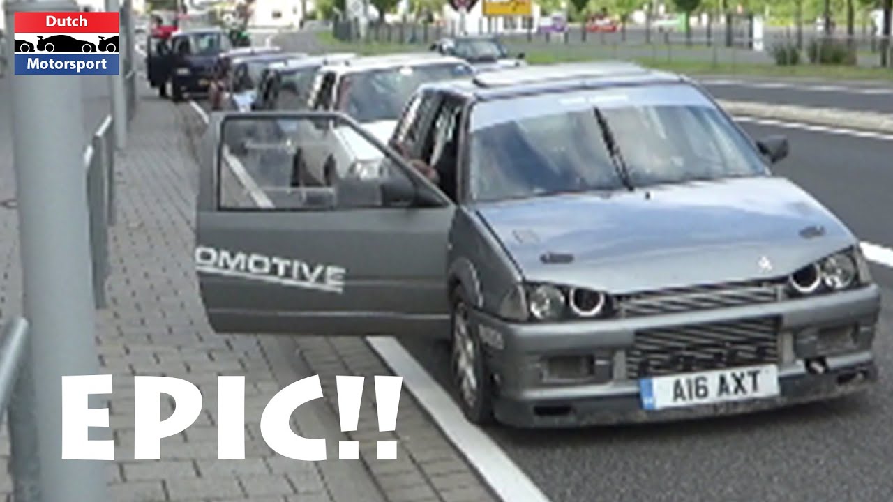 Epic Citroën AX GTI Turbo leaving Nürburgring + some AX GTI N/A