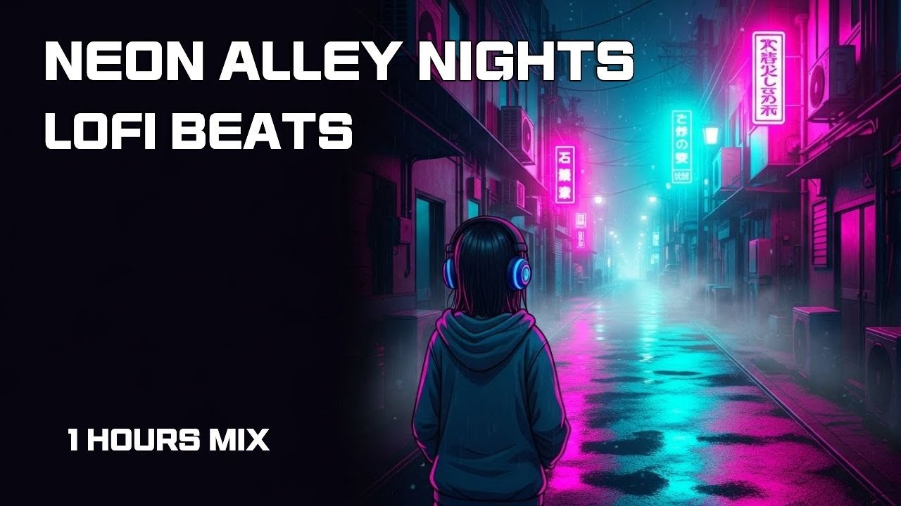 Neon Alley Nights ✨ Urban Chill Lo fi Beats 1hour(Ritmos urbanos relajantes y lo-fi)