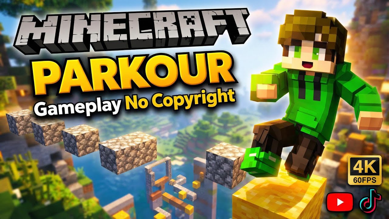 Minecraft Parkour Gameplay No Copyright,  4K 60FPS