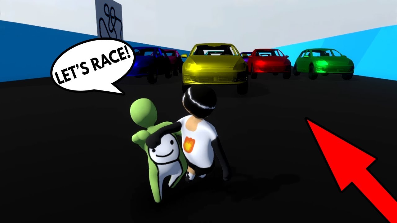 DREAM AND SAPNAP RACING WITH CARS in HUMAN FALL FLAT