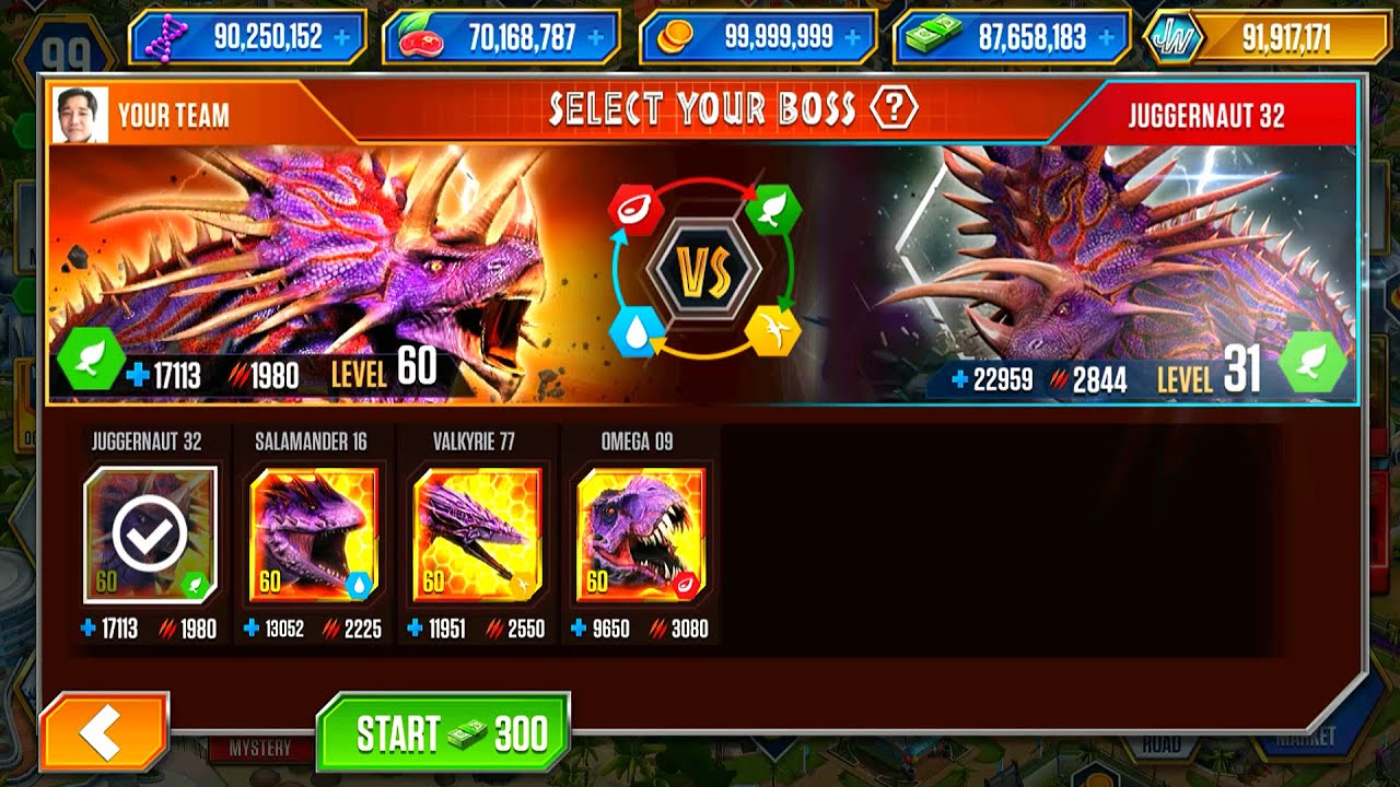JUGGERNAUT 32 VS JUGGERNAUT 32 BATTLE JUGGERNAUT 32 | JURASSIC WORLD THE GAME