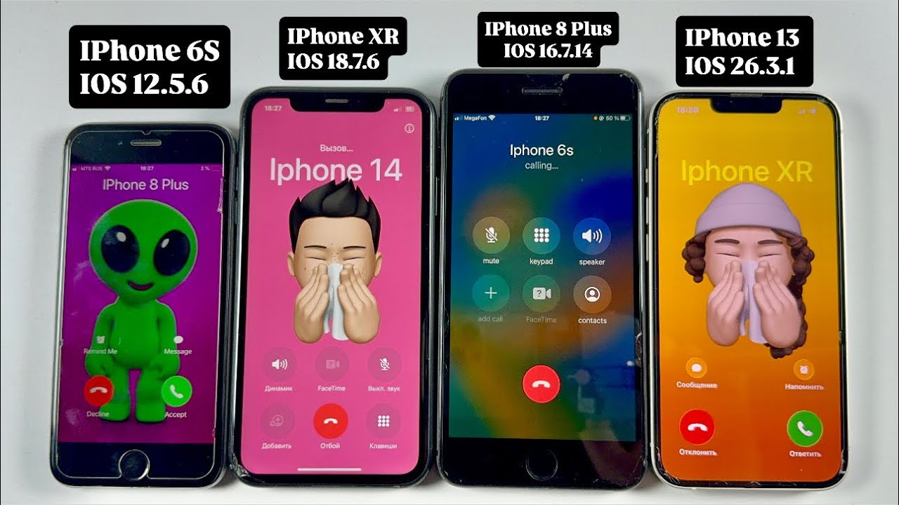 A comparison of iOS IPhone generations from the oldest to the newest IPhone 6S, IPhone XR, IPhone 13