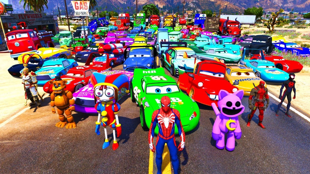 GTA V Epic New Stunt Race For Car Racing Challenge by Spider-man 2 and Friends #009 | GTA V GAMEPLAY