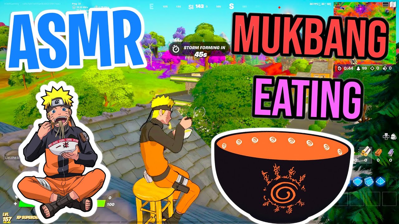 ASMR Gaming 🍜 Fortnite Naruto Noodles Mukbang Relaxing Eating 🎮🎧 Mouth Sounds 💤