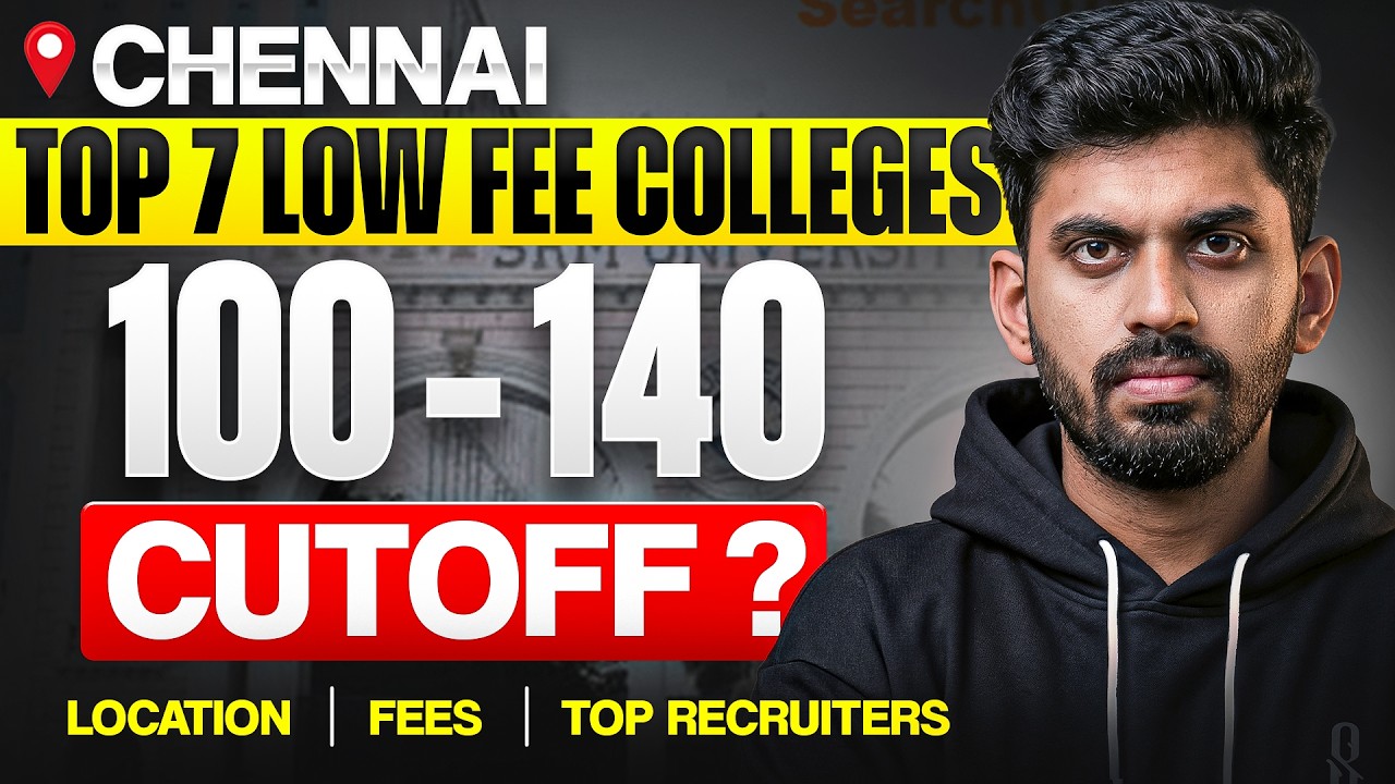 Low Fees Colleges in Chennai 🔥 100 to 140 Cutoff Students MUST WATCH | TNEA 2026