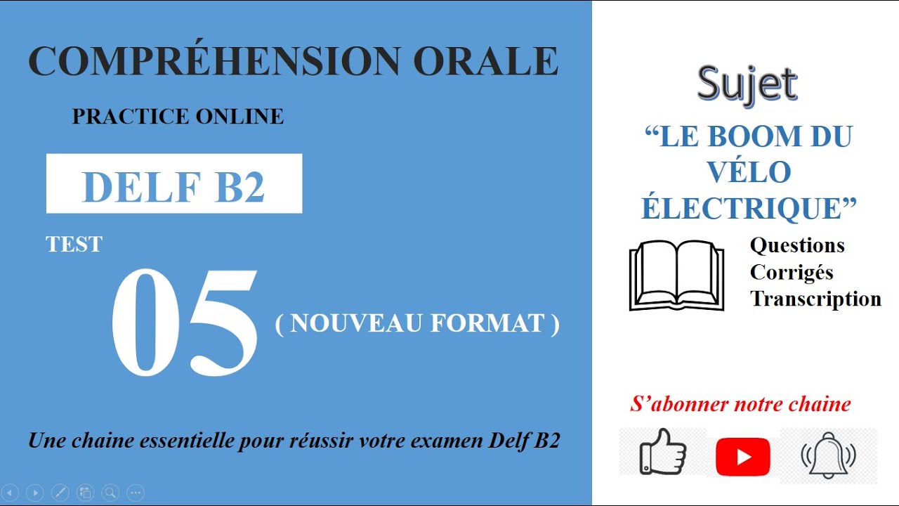 DELF B2 - Compréhension orale_Nouveau Format [Test 05] - LE BOOM DU VÉLO ÉLECTRIQUE