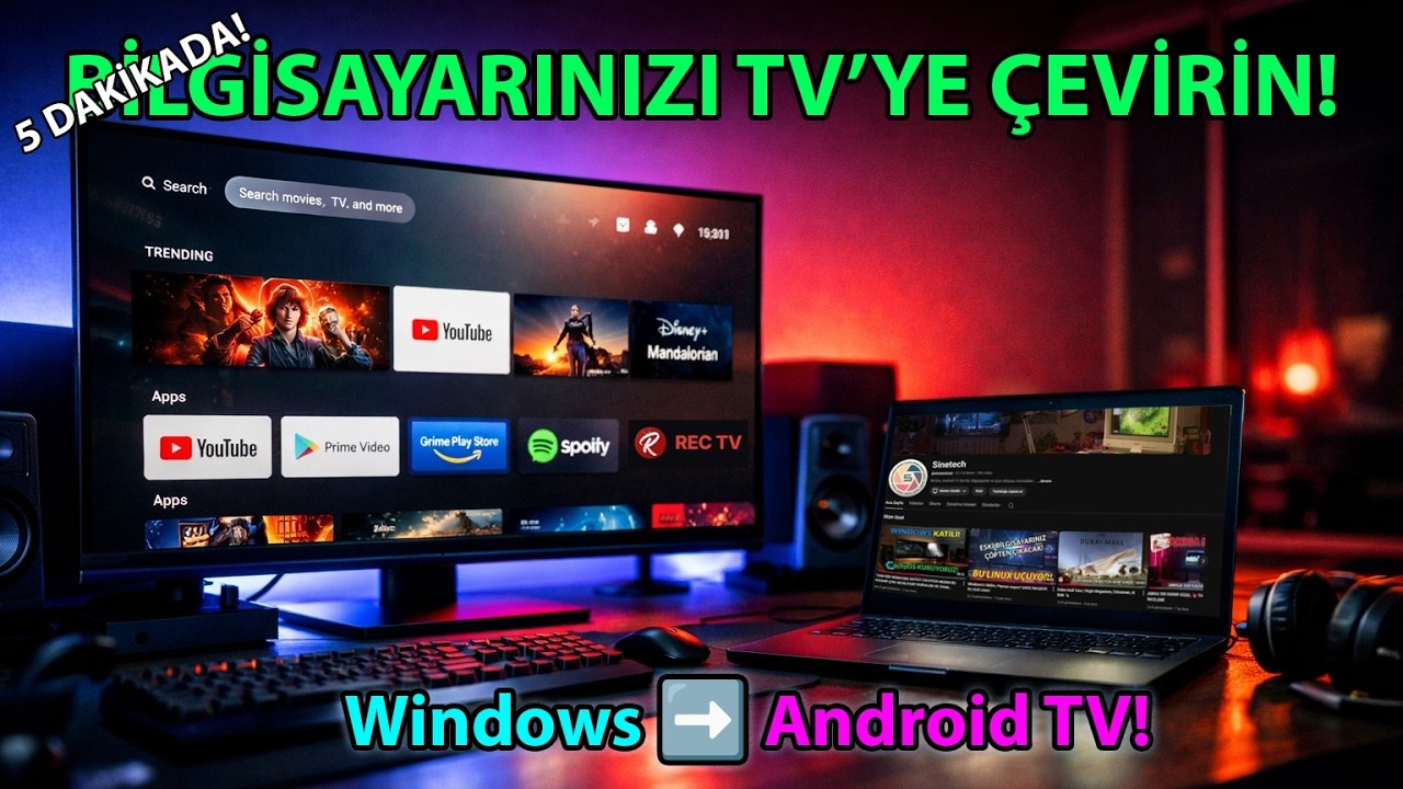 Bilgisayarda Android TV Kullanıyorum! Kurulum + Google TV Deneyimi (Çok Kolay)
