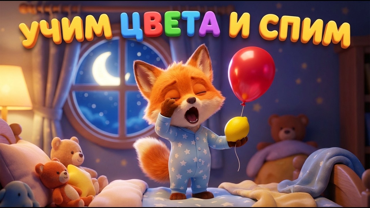Учим Цвета и Идём Спать 🌈💤 Лисёнок Рыжик: Развивающая Песенка и Колыбельная