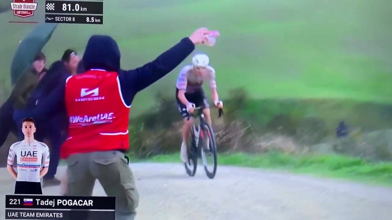 Strade Bianche 2024 Tadej Pogacar Victory after 81 KM solo Attack 😱💪🫡