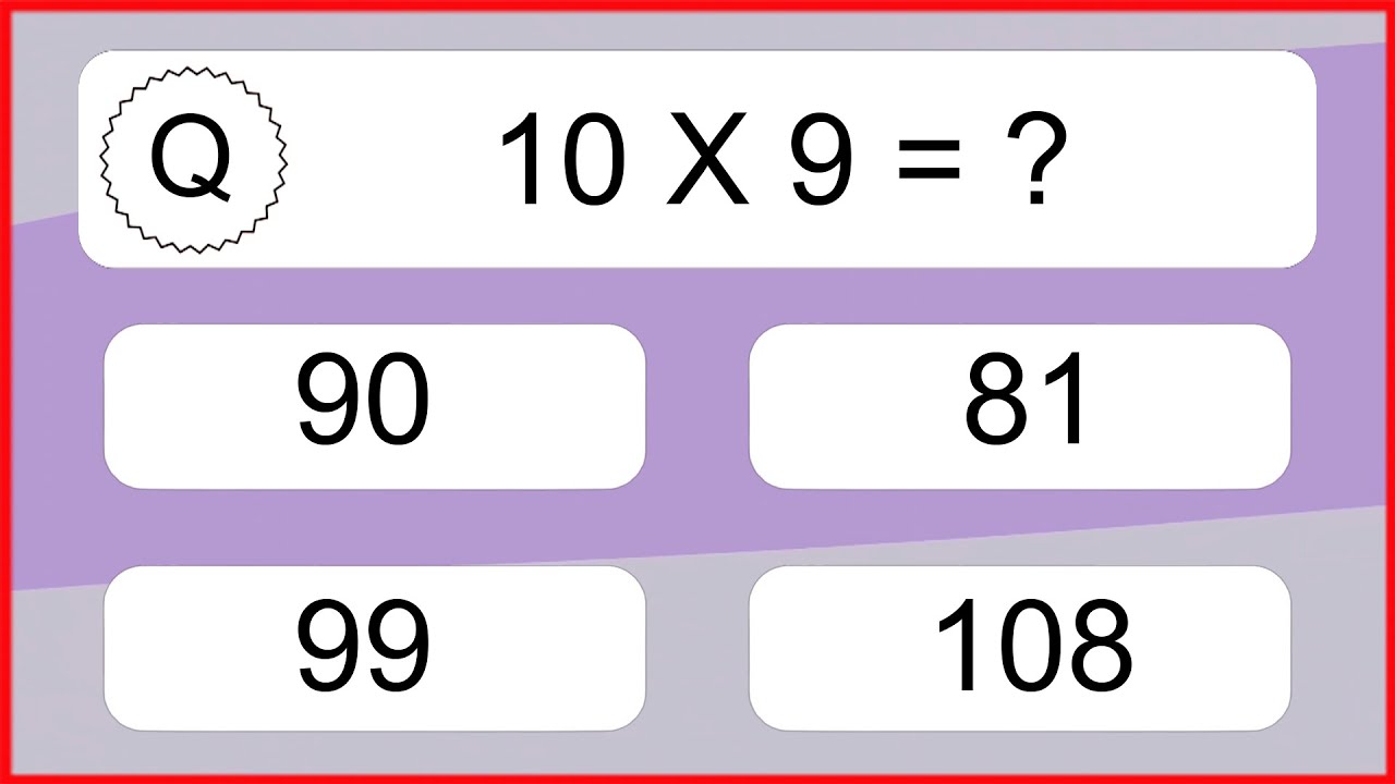 20 Multiplication Quiz Exercises for Kids
