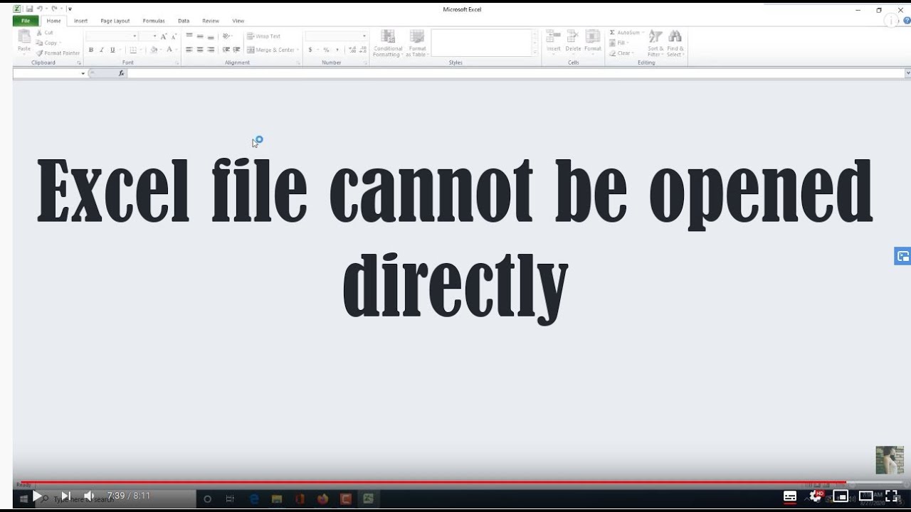 Excel file cannot be opened directly - Fix 100%