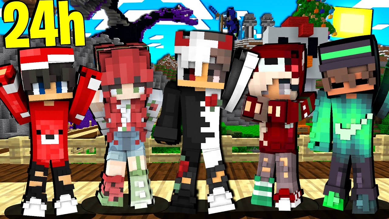 5 FAN GIOCANO NEL MIO MONDO PER 24 ORE - MINECRAFT ITA (2020)