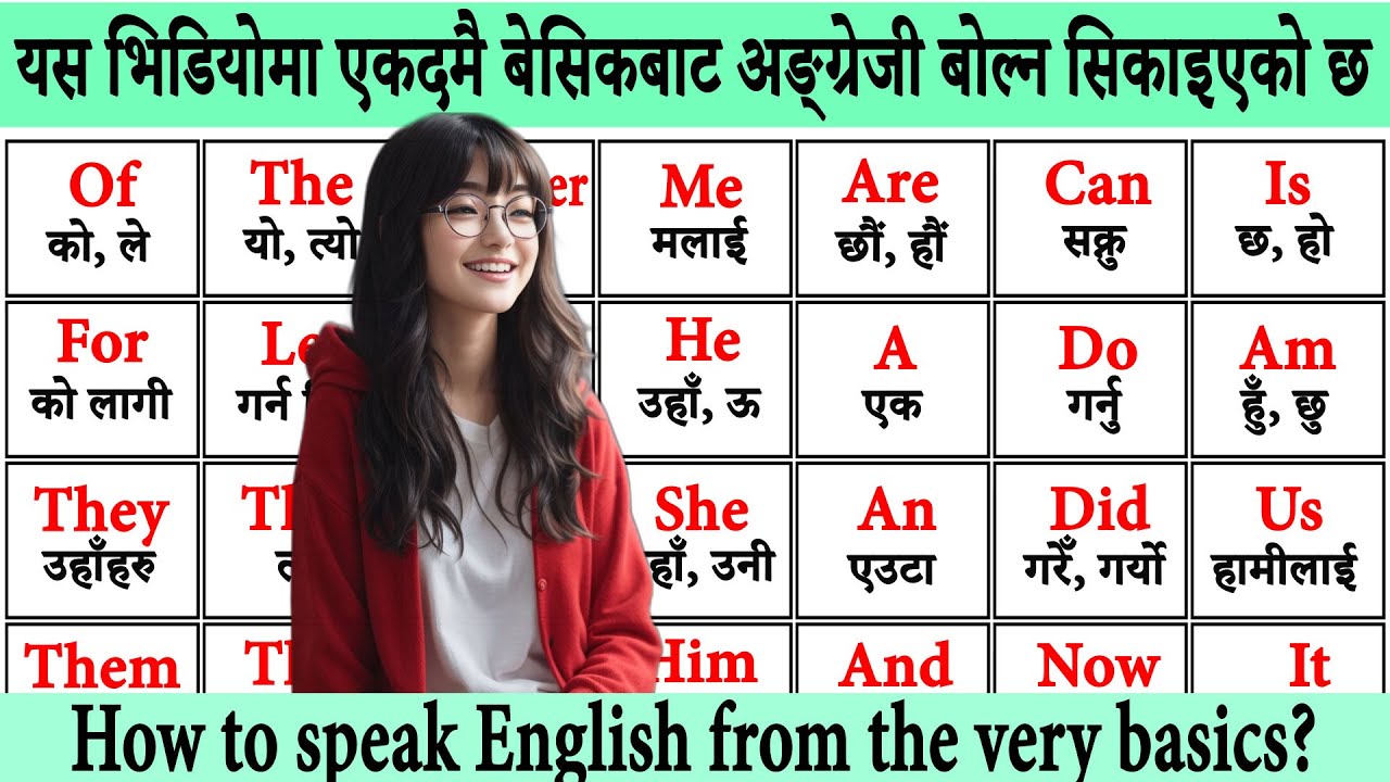 ENGLISH सुरुबाट बोल्न सिक्नुहोस् /SPOKEN ENGLISH /English Speaking Course How to learn English Nepal