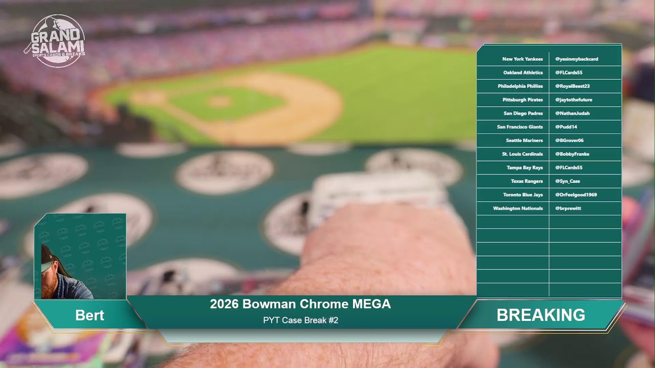 2026 Bowman Chrome Mega Box PYT Case Breaks
