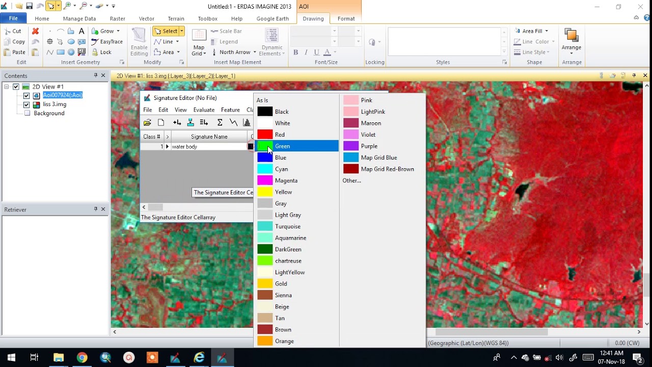 Supervised classification of satellite image using Erdas Imagine 2013