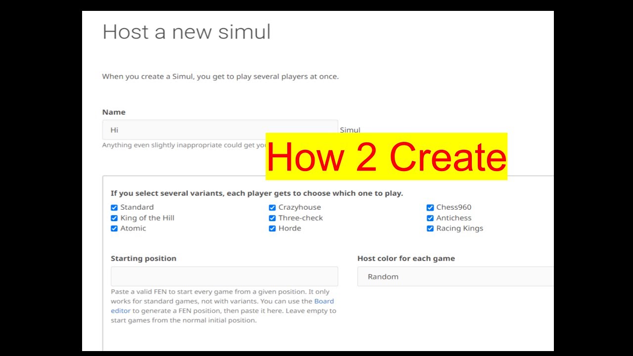 How To Create A Simul On Lichess
