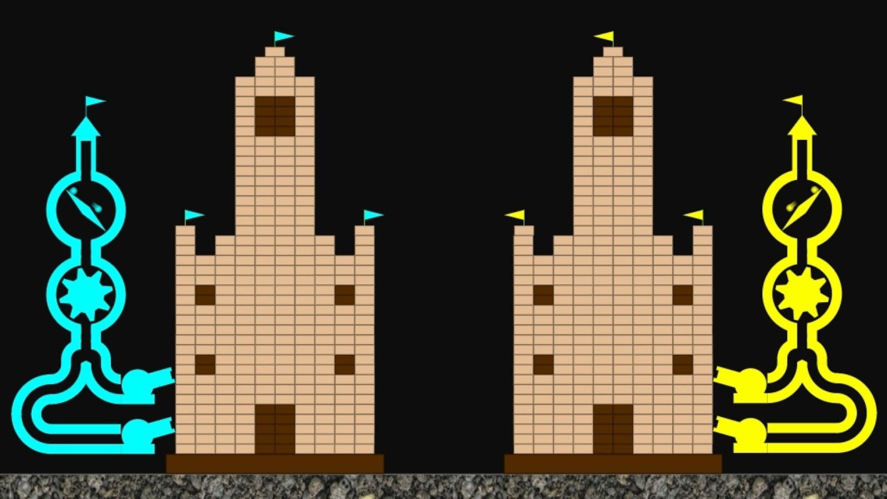 Sand Castle Destruction 9 - Marble Race Tournament in Algodoo