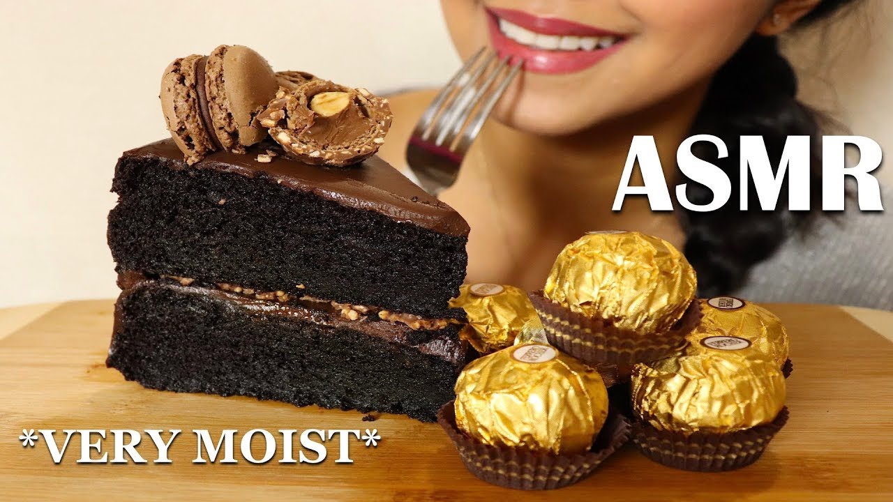 ASMR FERRERO ROCHER CHOCOLATE CAKE | SOFT VERY MOIST CAKE | SATISFYING SOUND No Talking | Chele ASMR