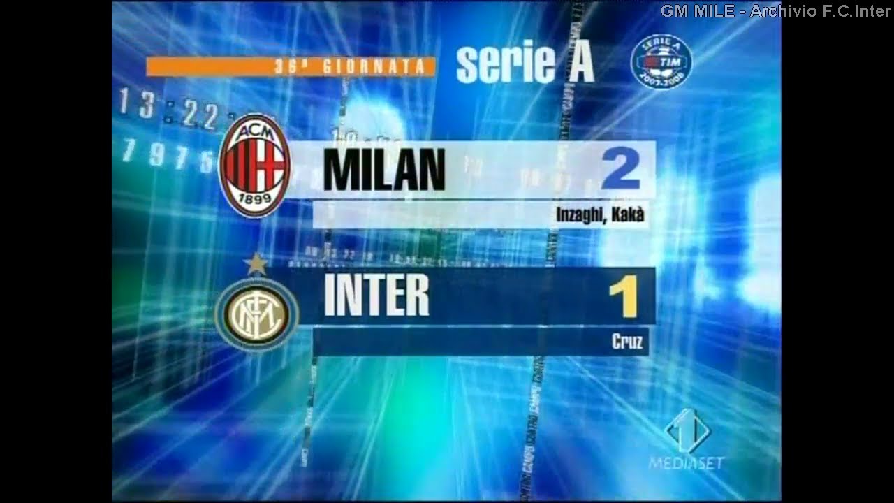 2007-08 (36^ - 04-05-2008) Milan-INTER 2-1 [F.Inzaghi,Kakà,Cruz] Servizio Controcampo Italia1 [A]