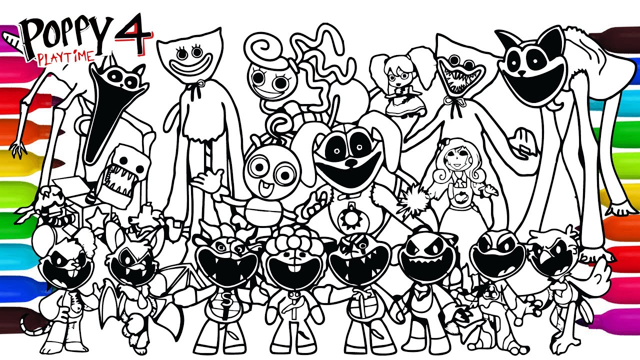 Poppy Playtime Chapter 4 Big Coloring Pages / How to Color Main Bosses and MONSTERS #AD854