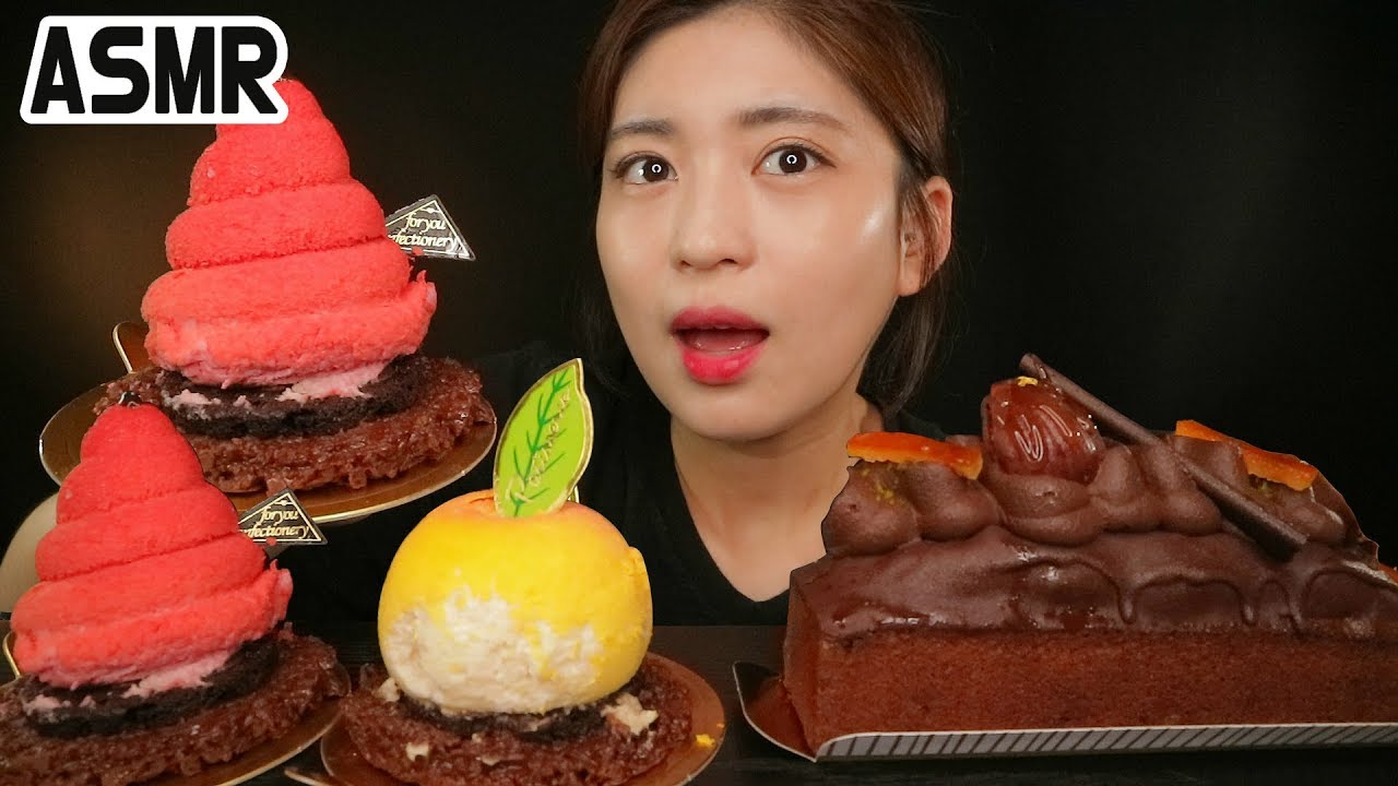 과일케이크 초코파운드ㅣ노토킹 ASMR 리얼 사운드 먹방ㅣCake Pound cakeㅣフルーツケーキㅣReal Sound NoTalking Mukbang ♥