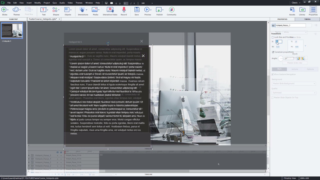 FasterCourse Adobe Captivate tutorial: create a hotspot page