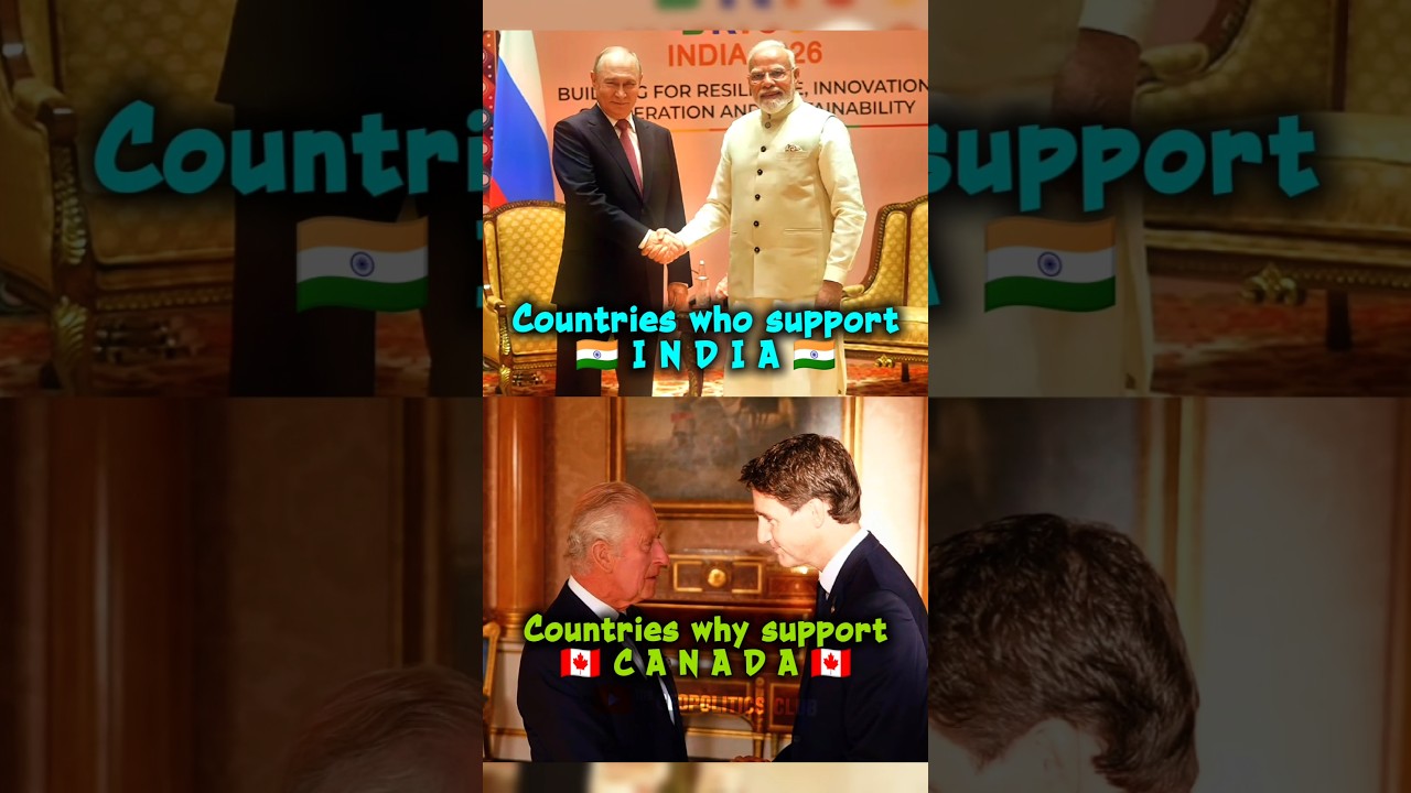 COUNTRIES THAT SUPPORT INDIA 🇮🇳 🆚 CANADA 🇨🇦 #india #canada #geopolitics #shortsfeed #viral