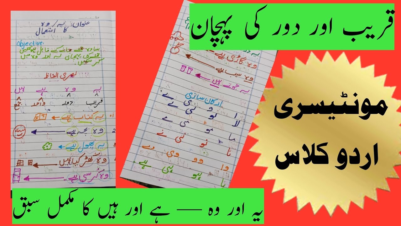 یہ، وہ اور ہے، ہیں — مکمل مشق / بچوں کے لیے آسان اردو لیسن