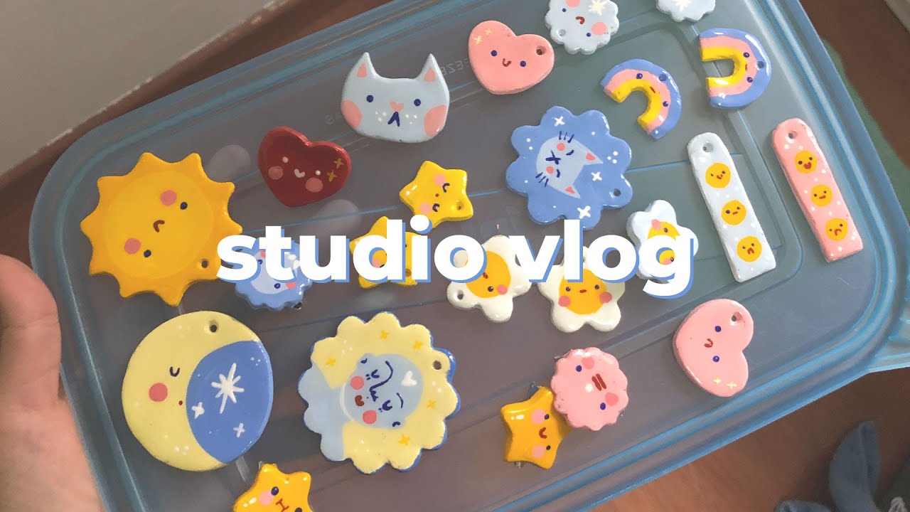 ✿ fazendo brincos e pins de cerâmica fria ✿ studio vlog