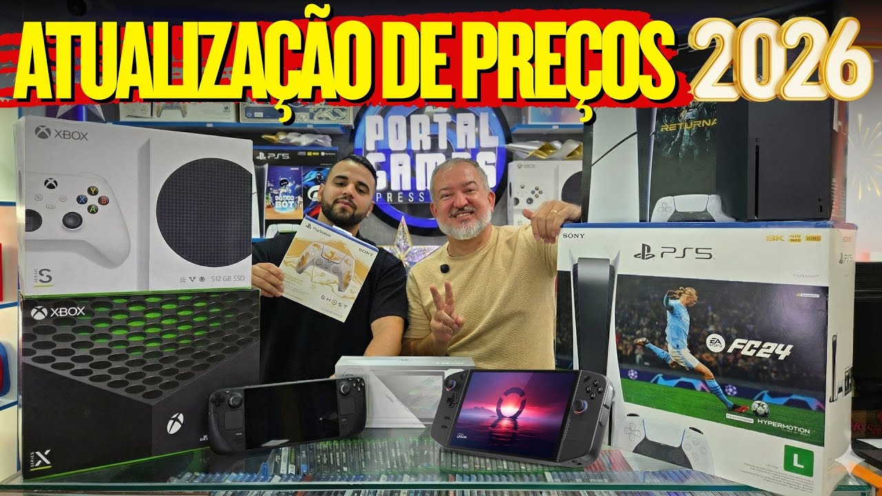 VOCÊ VAI COMPRAR MAIS BARATO AQUI SEU PS5 E SEU XBOX SERIES EM 2026 - ATUALIZAÇÃO DE PREÇOS.